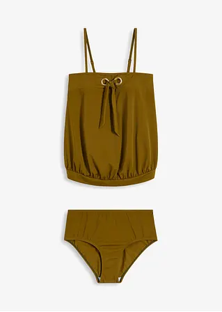 Tankini (2-tlg.Set) in grün von vorne - bonprix