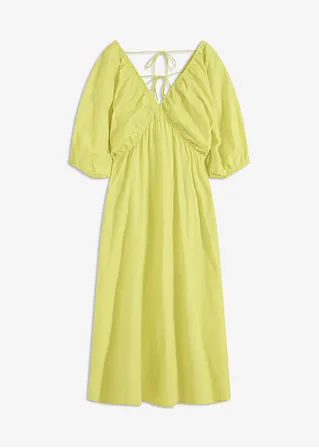 Maxikleid aus reiner Bio-Baumwolle in gelb von vorne - bonprix