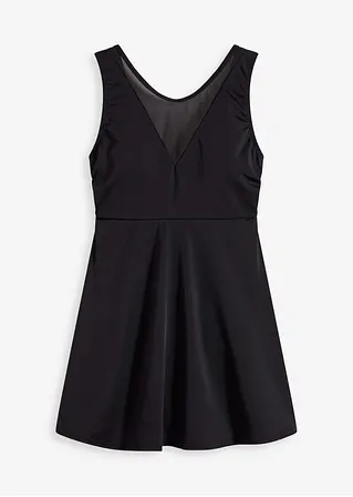 Light Shape-Badekleid mit Mesh in schwarz von vorne - bonprix