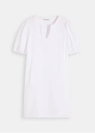 Kurzes Kleid aus Musselin in weiß von vorne - bonprix