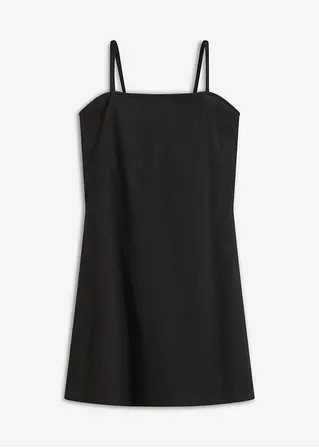 Jerseykleid mit dekorativer Schleife in schwarz von vorne - bonprix