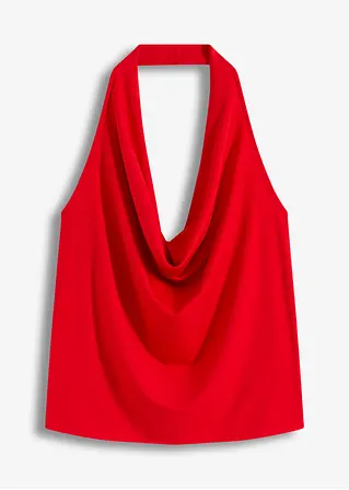 Neckholder-Top mit tiefem Ausschnitt in rot von vorne - bonprix