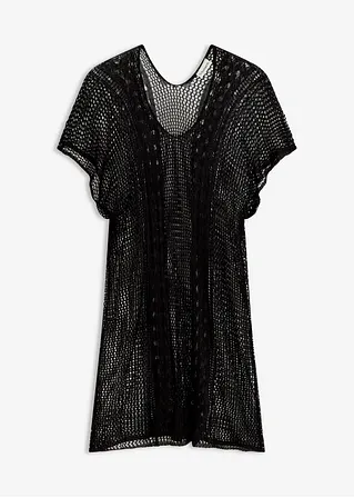 Strandkleid in Häkeloptik aus Viskose in schwarz von vorne - bonprix