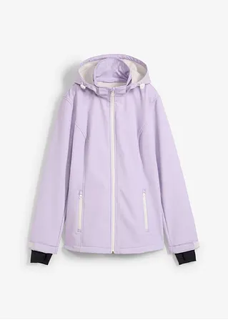 Wasserabweisende Softshelljacke in lila von vorne - bonprix