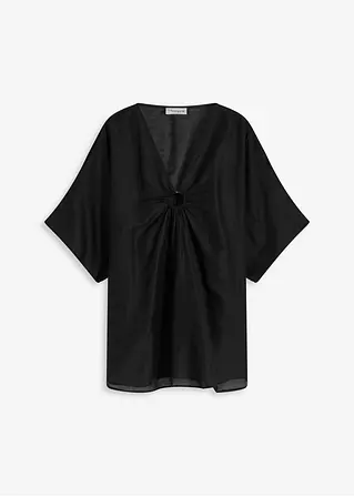 Transparente Strand Tunika in schwarz von vorne - bonprix