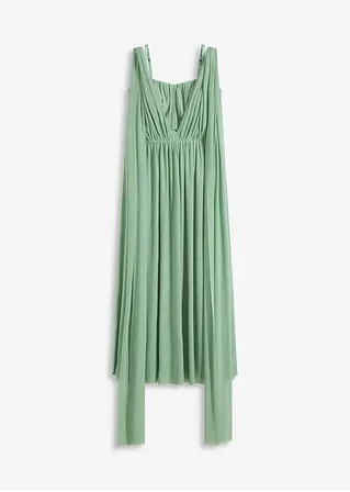 Maxikleid aus Mesh mit Tragevarianten in grün von vorne - bonprix