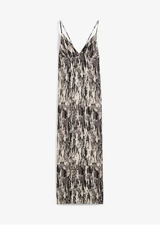 Slip Maxikleid in beige von vorne - bonprix