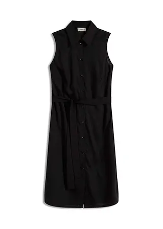 Hemdblusenkleid aus Viskose in schwarz von vorne - bonprix