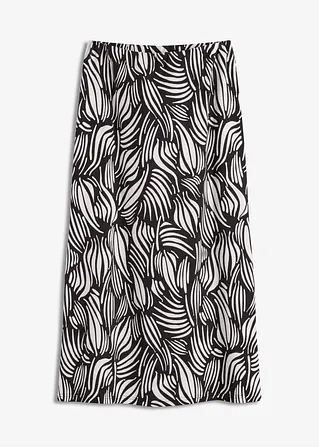Jersey-Rock aus Baumwolle mit Stretch in schwarz von vorne - bonprix