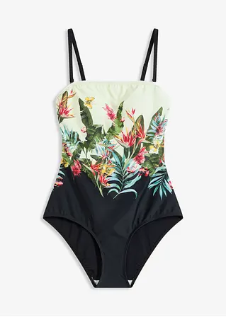 Bandeau Badeanzug in schwarz von vorne - bonprix