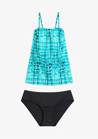 Long Tankini (2-tlg.Set) in blau von vorne - bonprix