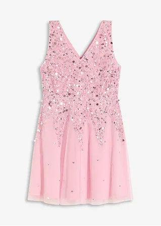 Mini-Paillettenkleid in rosa von vorne - bonprix