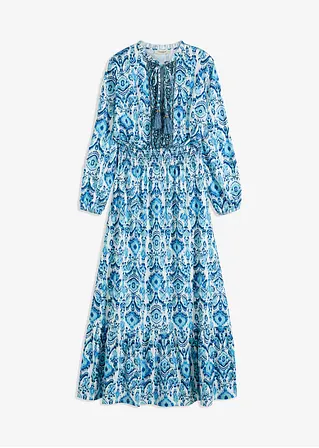 bedrucktes Maxikleid in weiß von vorne - bonprix