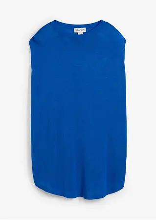 Ballonförmiges Stricktop aus feiner Viskose in blau von vorne - bonprix