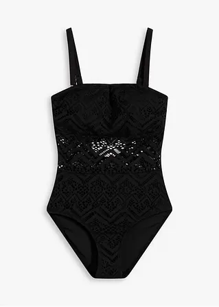 Badeanzug in schwarz von vorne - bonprix