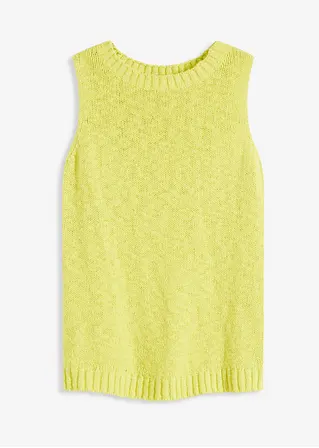 Stricktop aus Baumwolle mit Noppenstruktur in gelb von vorne - bonprix