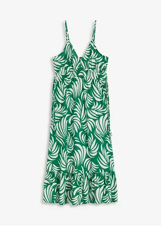 bedrucktes Trägerkleid in grün von vorne - bonprix