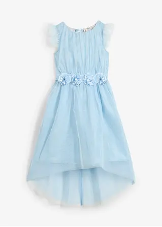 Ausgestelltes Tüllkleid in blau von vorne - bonprix