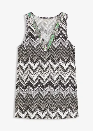 Top mit Pailetten in schwarz von vorne - bonprix