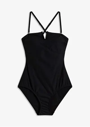 Shape Badeanzug leichte Formkraft in schwarz von vorne - bonprix