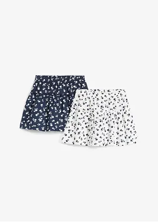 Jersey-Rock (2er Pack) aus reiner Bio-Baumwolle in blau von vorne - bonprix