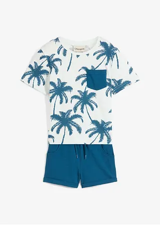 T-Shirt und kurze Hose (2-tlg.Set) in grün von vorne - bonprix