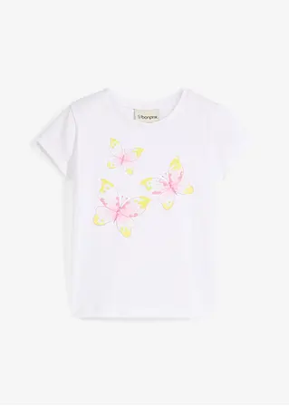 T-Shirt aus reiner Bio-Baumwolle in weiß von vorne - bonprix