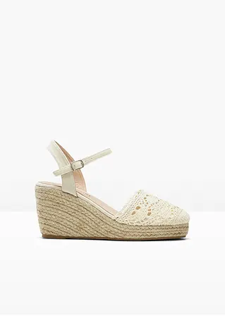 Keilpumps in beige von vorne - bonprix