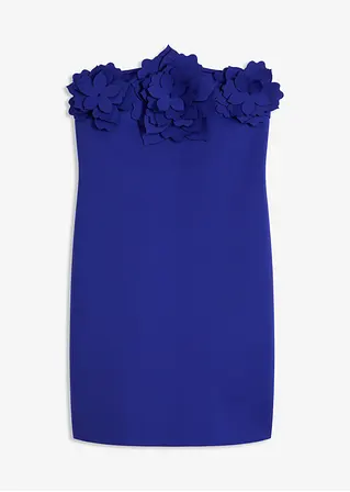 Bandeau-Kleid aus fester Scuba-Qualität in blau von vorne - bonprix