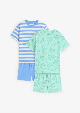 Shorty aus reiner Bio-Baumwolle (4-tlg. Set) in grün von vorne - bonprix