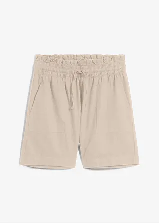 Shorts mit Leinen in beige von vorne - bonprix