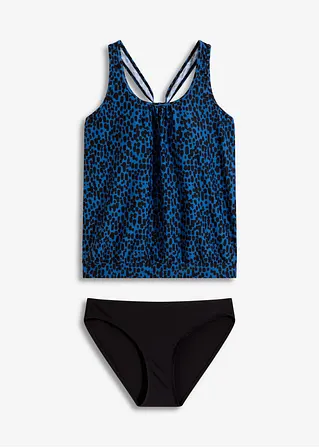 Oversize-Tankini (2-tlg.Set) in blau von vorne - bonprix