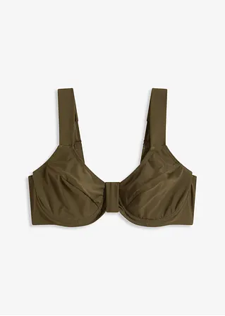 Minimizer-Bikinioberteil mit breiten Trägern in grün von vorne - bonprix
