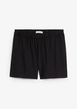 Viskose-Shorts mit Bequembund in schwarz von vorne - bonprix