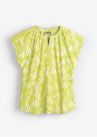 Henleyshirt aus softem Viskose-Mix in gelb von vorne - bonprix