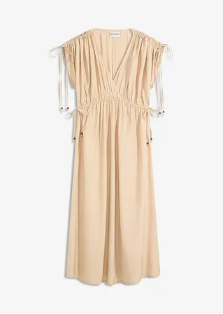 Maxikleid aus softem Viskose-Mix in beige von vorne - bonprix