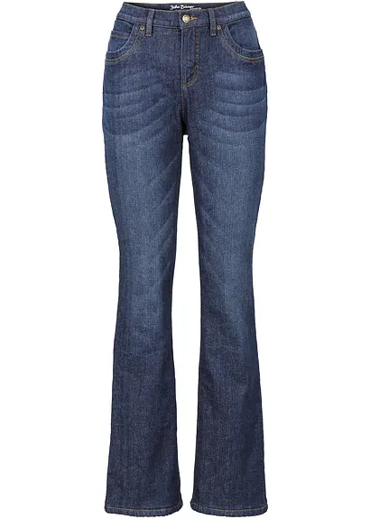 Bootcut-Jeans High Waist, Thermo in blau von vorne - bonprix
