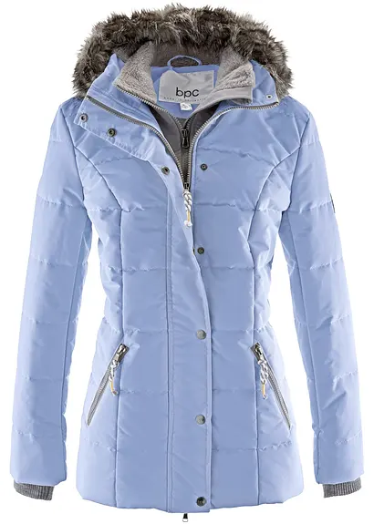 Winterjacke in 2-in1 Optik in blau von vorne - bonprix