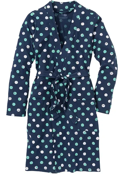 Bademantel aus Shirtqualität in blau von vorne - bonprix