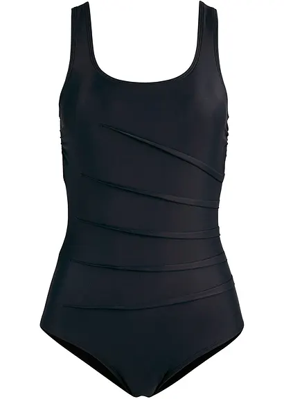Light Shape-Badeanzug mit Zierfalten in schwarz - bonprix