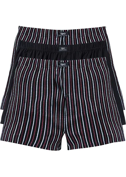 Lockere Jersey Boxershorts (3er Pack) in schwarz - bonprix