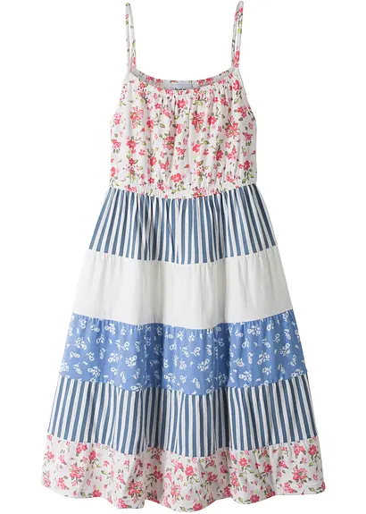 Jerseykleid aus reiner Bio-Baumwolle in weiß von vorne - bonprix