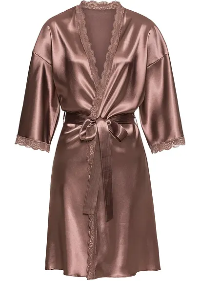 Satin Kimono in braun - VENUS