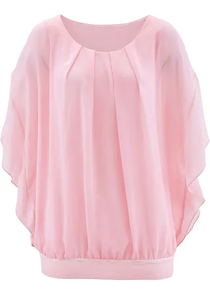 Chiffonbluse mit Untertop in rosa von vorne - bonprix