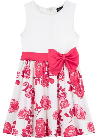 Midikleid in A-Linie in weiß von vorne - bonprix