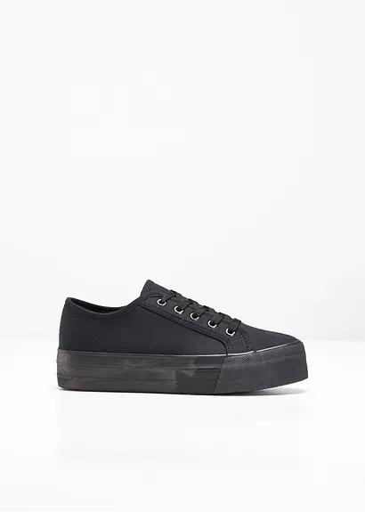 Plateau Sneaker in schwarz von vorne - bonprix