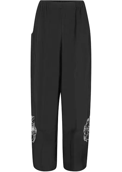 Haremshose aus Viskose in schwarz von vorne - bonprix
