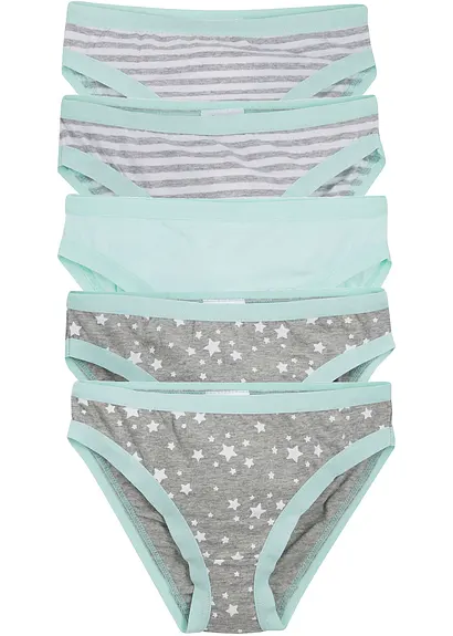 Slip (5er Pack) in grau von vorne - bonprix
