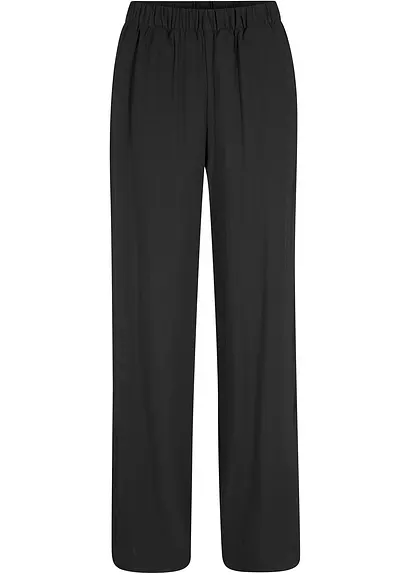 Viskose-Schlupfhose mit Bequembund in schwarz von vorne - bonprix