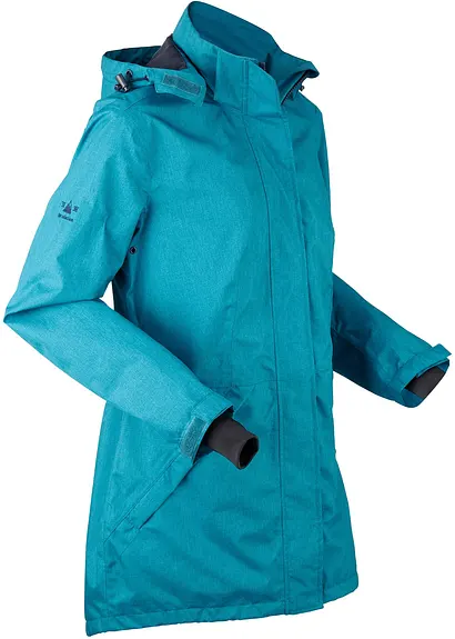 Wasserdichte Funktions-Parka in petrol von der Seite - bonprix